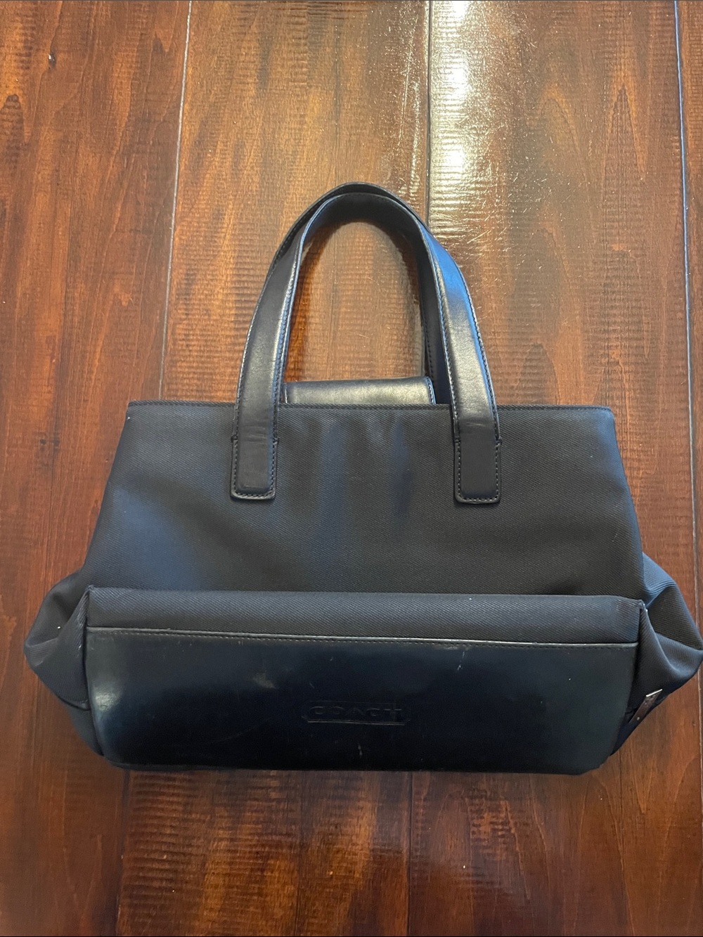 Coach Black Canvas and Leather Satchel
